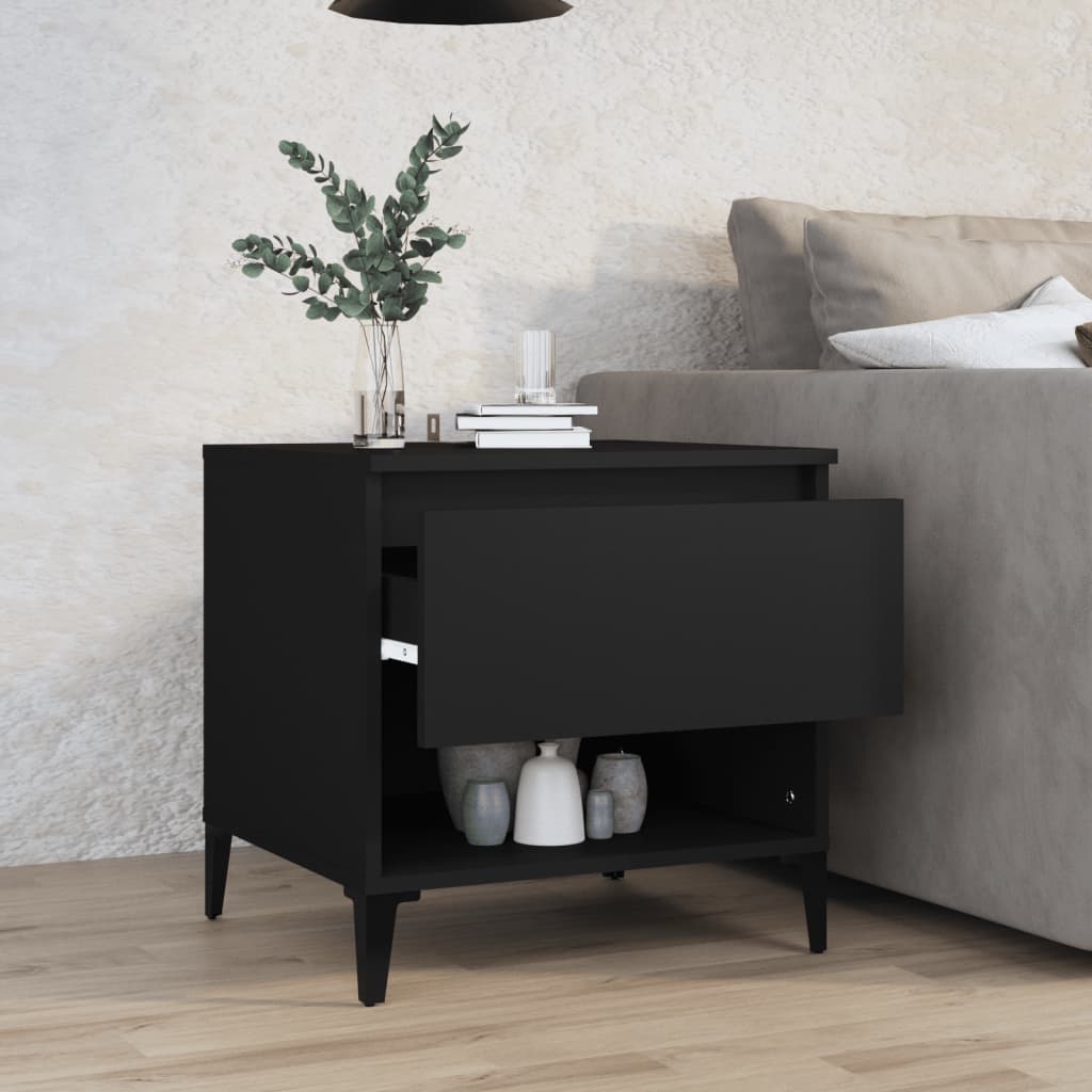 Tavolino Nero 50x46x50 cm in Legno Multistrato - homemem39