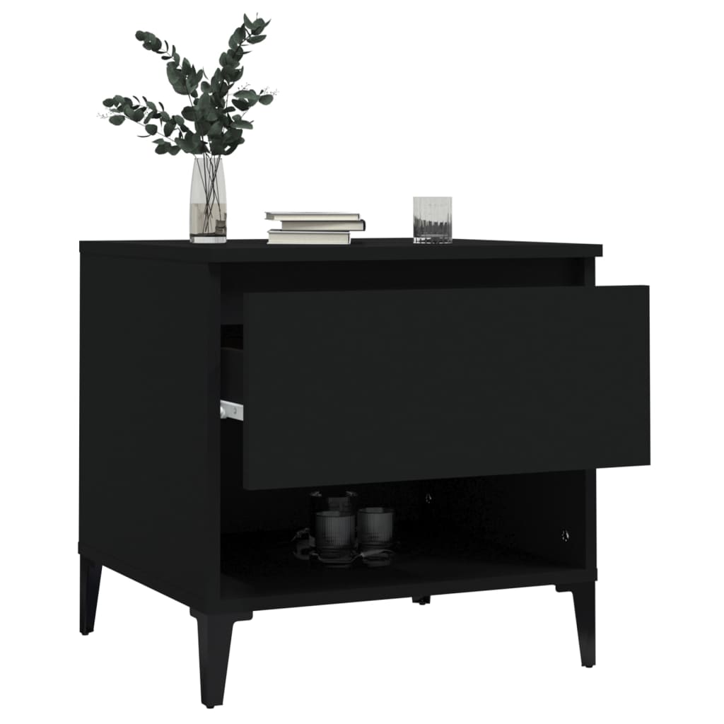 Tavolino Nero 50x46x50 cm in Legno Multistrato - homemem39