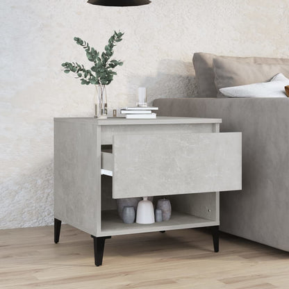 Tavolino Grigio Cemento 50x46x50 cm in Legno Multistrato - homemem39