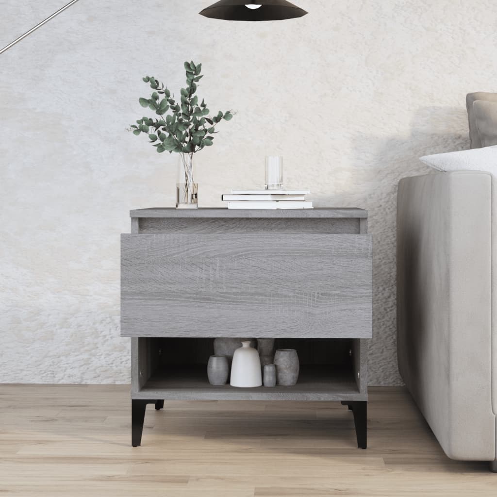 Tavolino Grigio Sonoma 50x46x50 cm in Legno Multistrato - homemem39