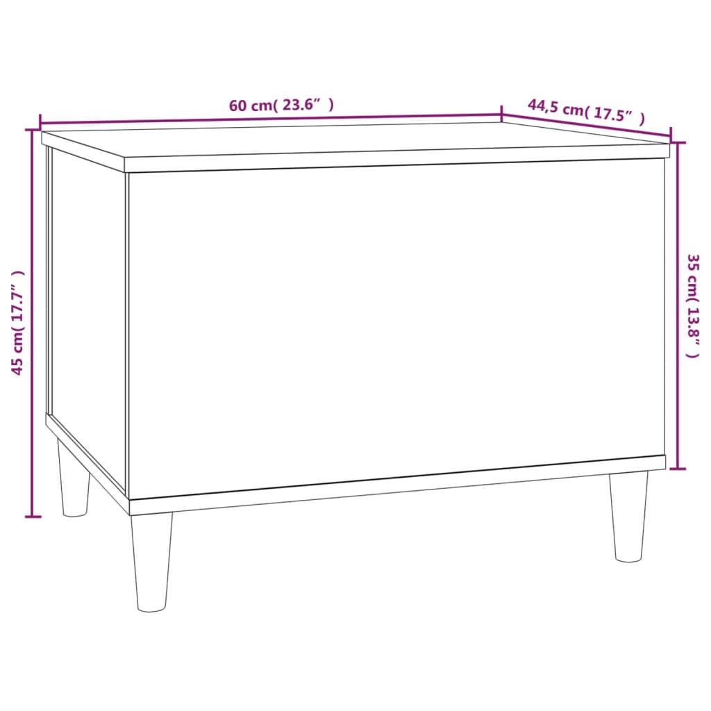 Tavolino da Salotto Nero 60x44,5x45 cm in Legno Multistrato - homemem39