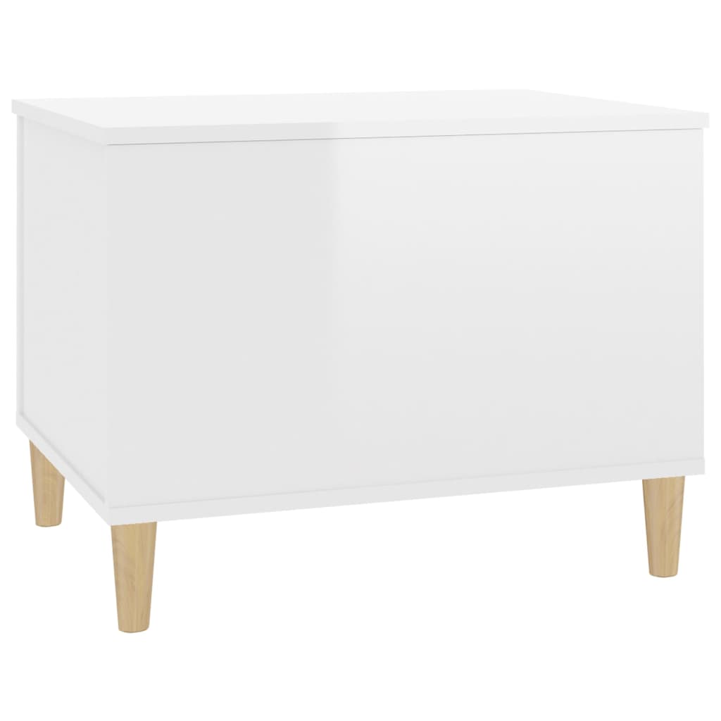 Tavolino Salotto Bianco Lucido 60x44,5x45 cm Legno Multistrato - homemem39