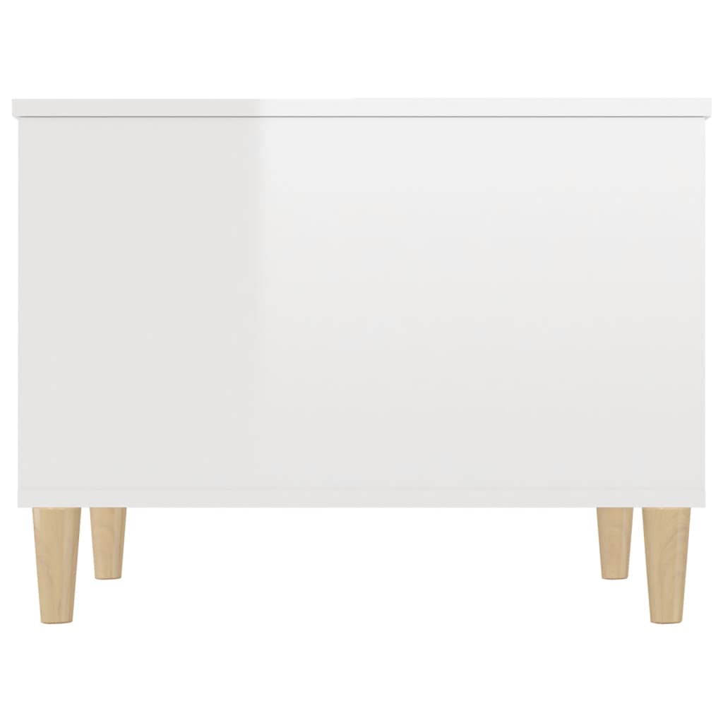 Tavolino Salotto Bianco Lucido 60x44,5x45 cm Legno Multistrato - homemem39