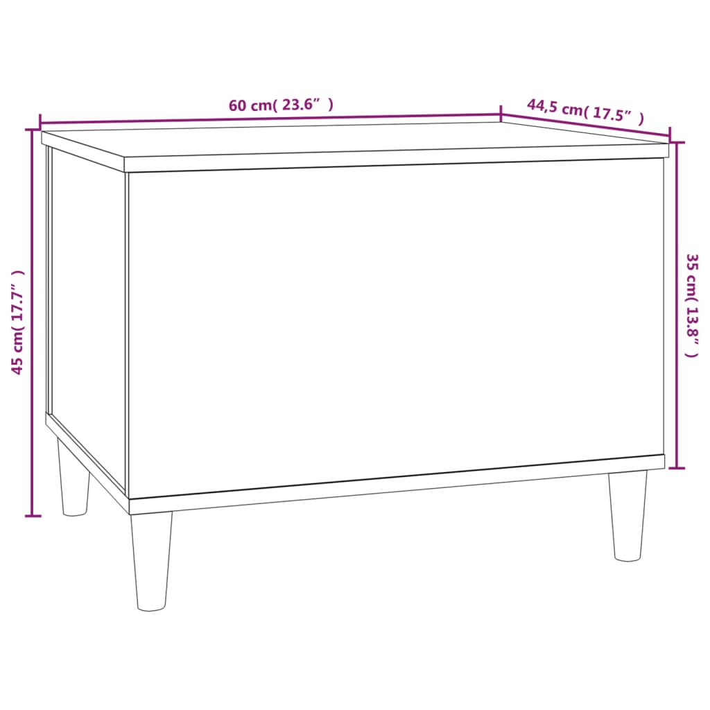 Tavolino Salotto Bianco Lucido 60x44,5x45 cm Legno Multistrato - homemem39