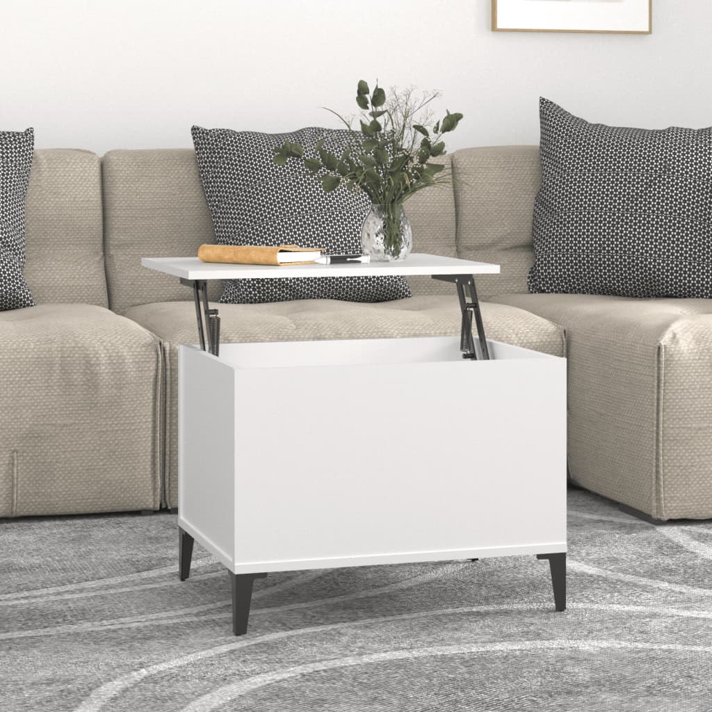 Tavolino da Salotto Bianco 60x44,5x45 cm in Legno Multistrato - homemem39