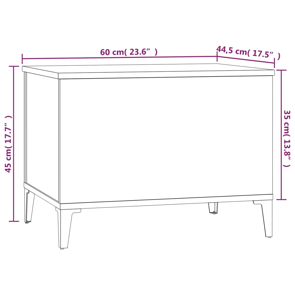 Tavolino da Salotto Nero 60x44,5x45 cm in Legno Multistrato - homemem39