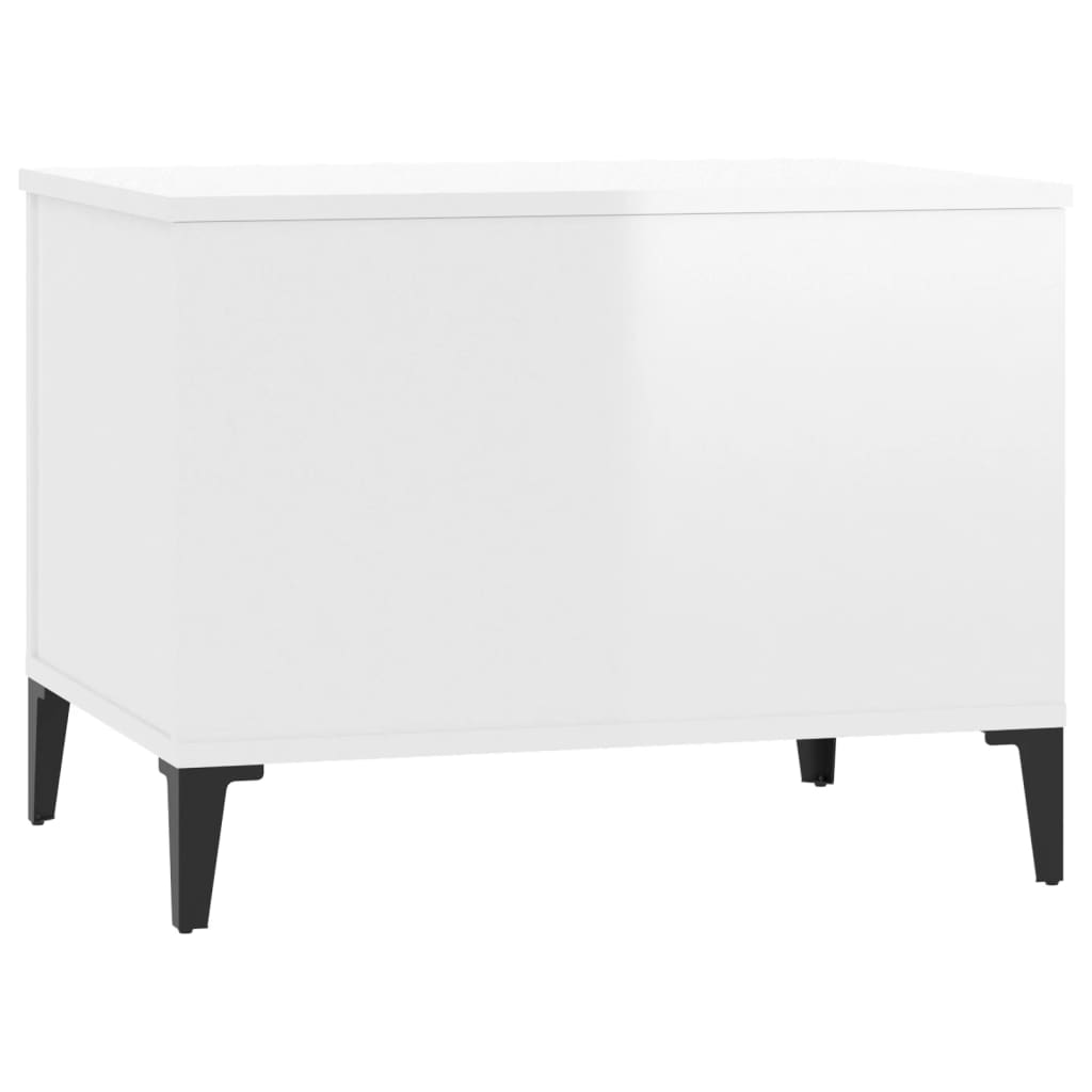 Tavolino Salotto Bianco Lucido 60x44,5x45 cm Legno Multistrato - homemem39