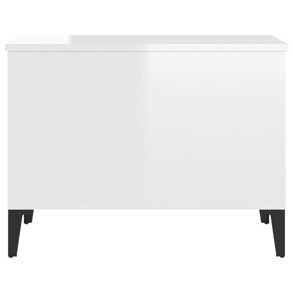 Tavolino Salotto Bianco Lucido 60x44,5x45 cm Legno Multistrato - homemem39
