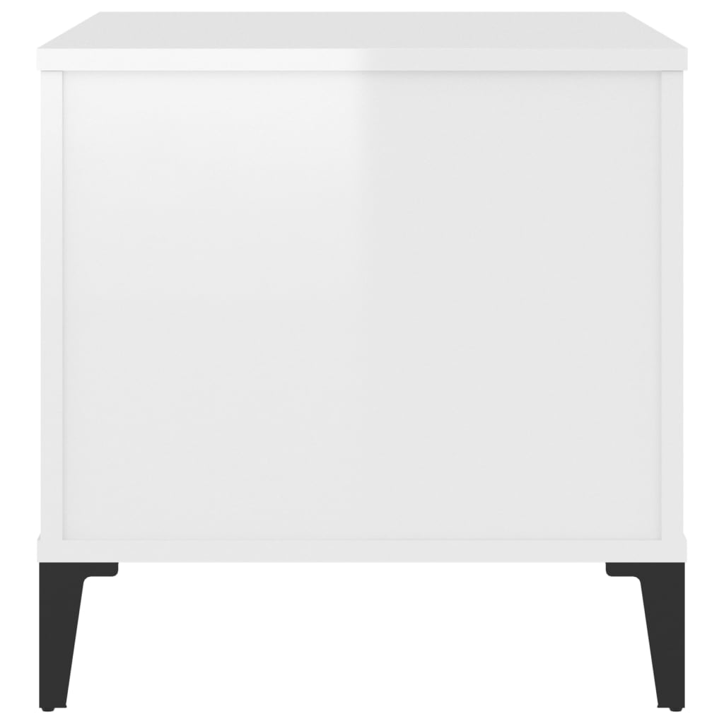 Tavolino Salotto Bianco Lucido 60x44,5x45 cm Legno Multistrato - homemem39