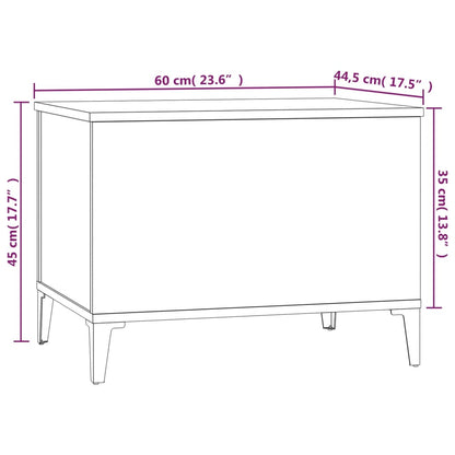 Tavolino Salotto Bianco Lucido 60x44,5x45 cm Legno Multistrato - homemem39