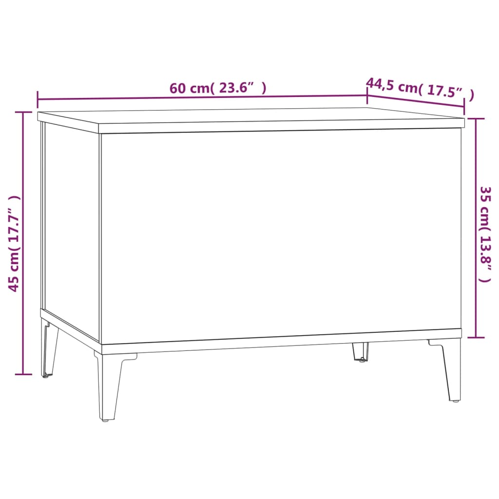 Tavolino Salotto Grigio Cemento 60x44,5x45 cm Legno Multistrato - homemem39