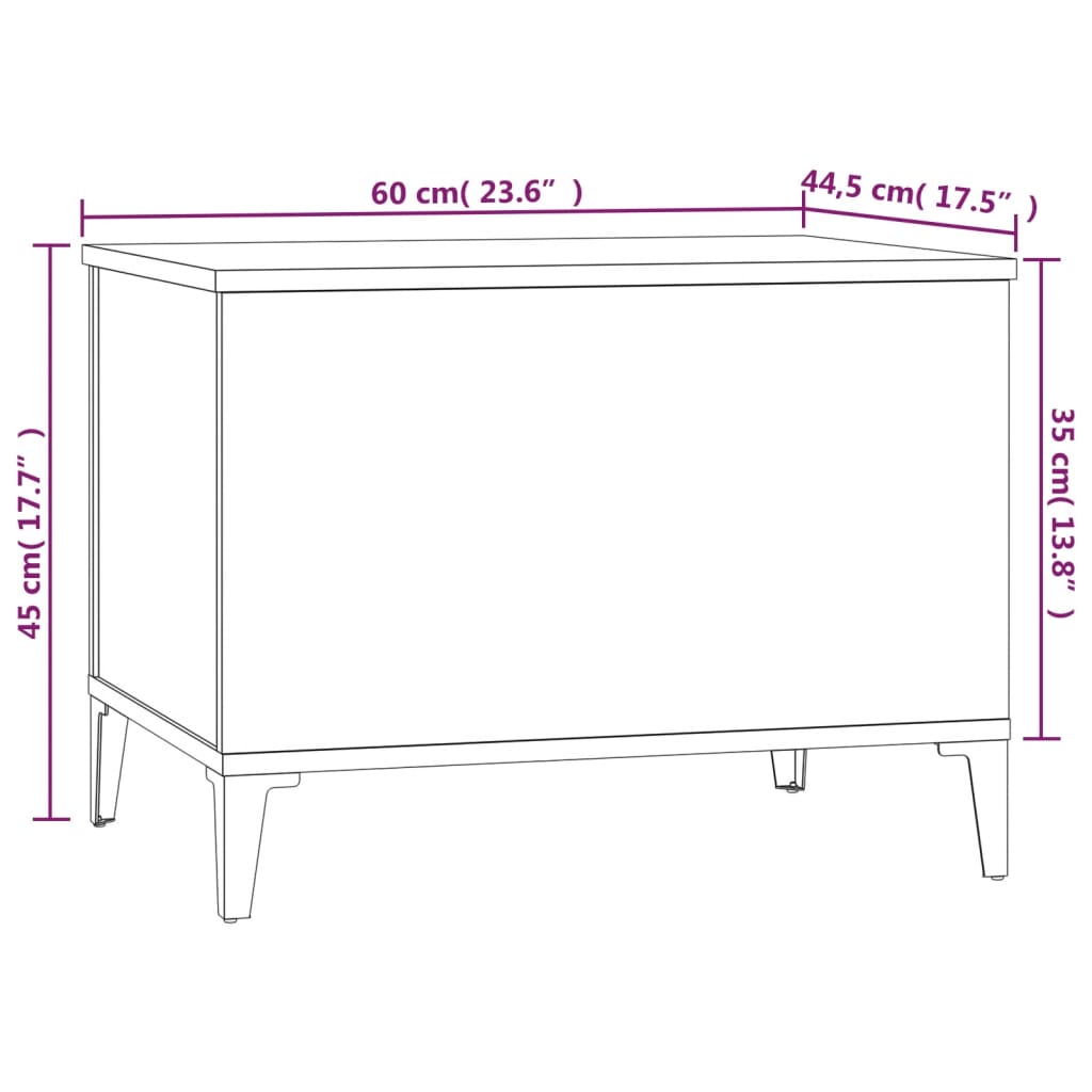 Tavolino Salotto Grigio Sonoma 60x44,5x45 cm Legno Multistrato - homemem39