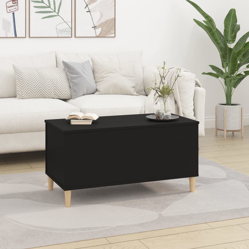 Tavolino da Salotto Nero 90x44,5x45 cm in Legno Multistrato - homemem39