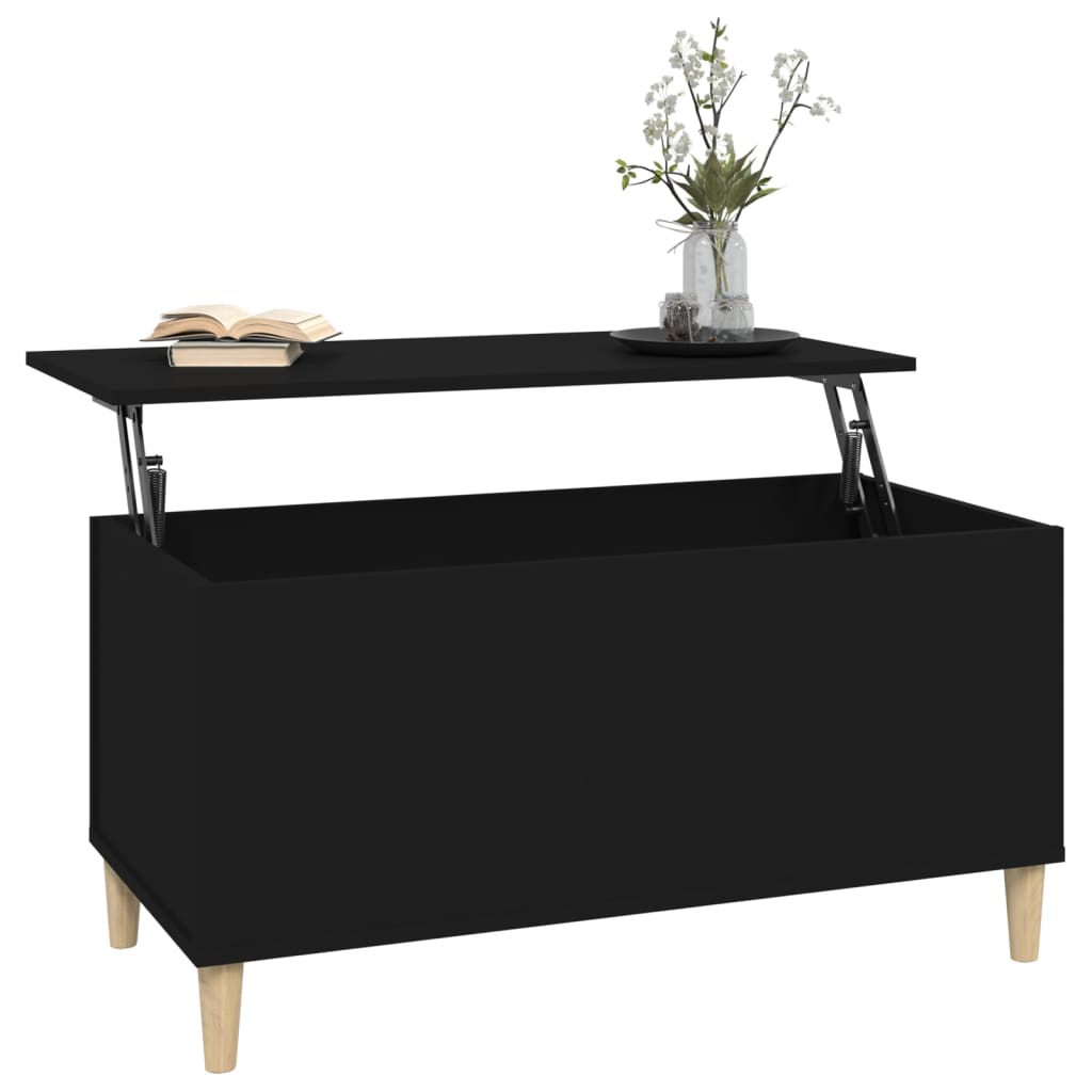 Tavolino da Salotto Nero 90x44,5x45 cm in Legno Multistrato - homemem39