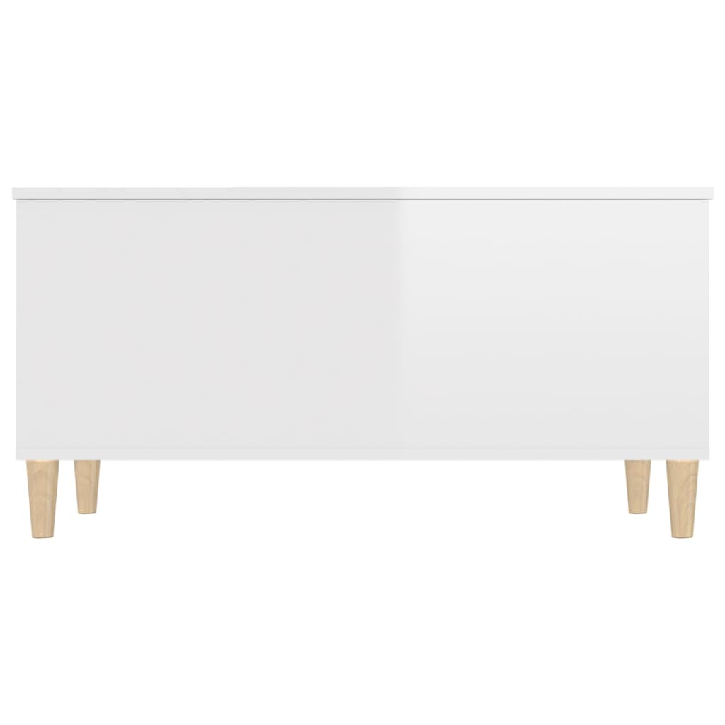 Tavolino Salotto Bianco Lucido 90x44,5x45 cm Legno Multistrato - homemem39