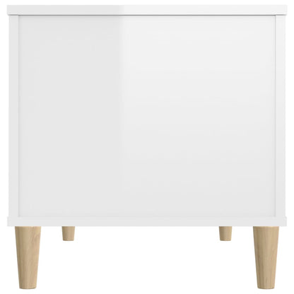 Tavolino Salotto Bianco Lucido 90x44,5x45 cm Legno Multistrato - homemem39
