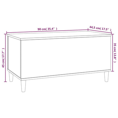 Tavolino Salotto Bianco Lucido 90x44,5x45 cm Legno Multistrato - homemem39