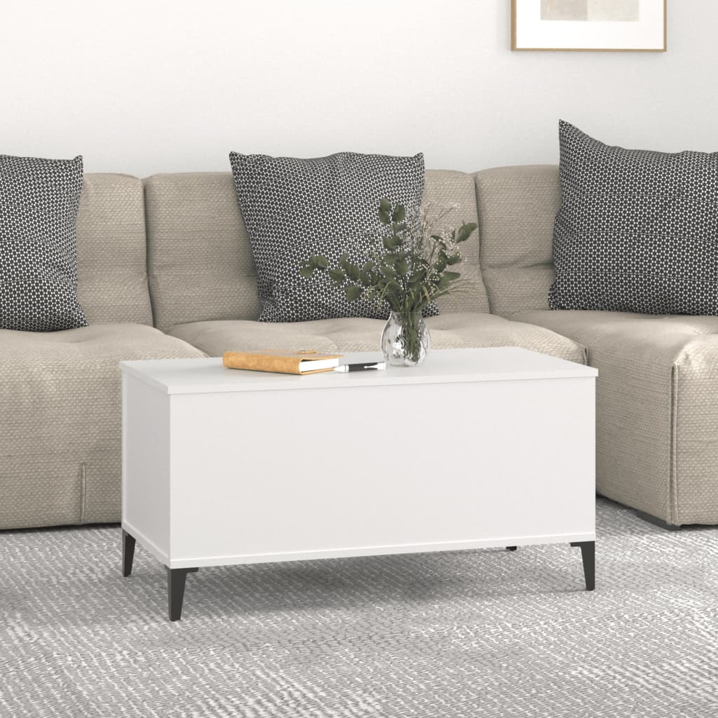 Tavolino da Salotto Bianco 90x44,5x45 cm in Legno Multistrato - homemem39