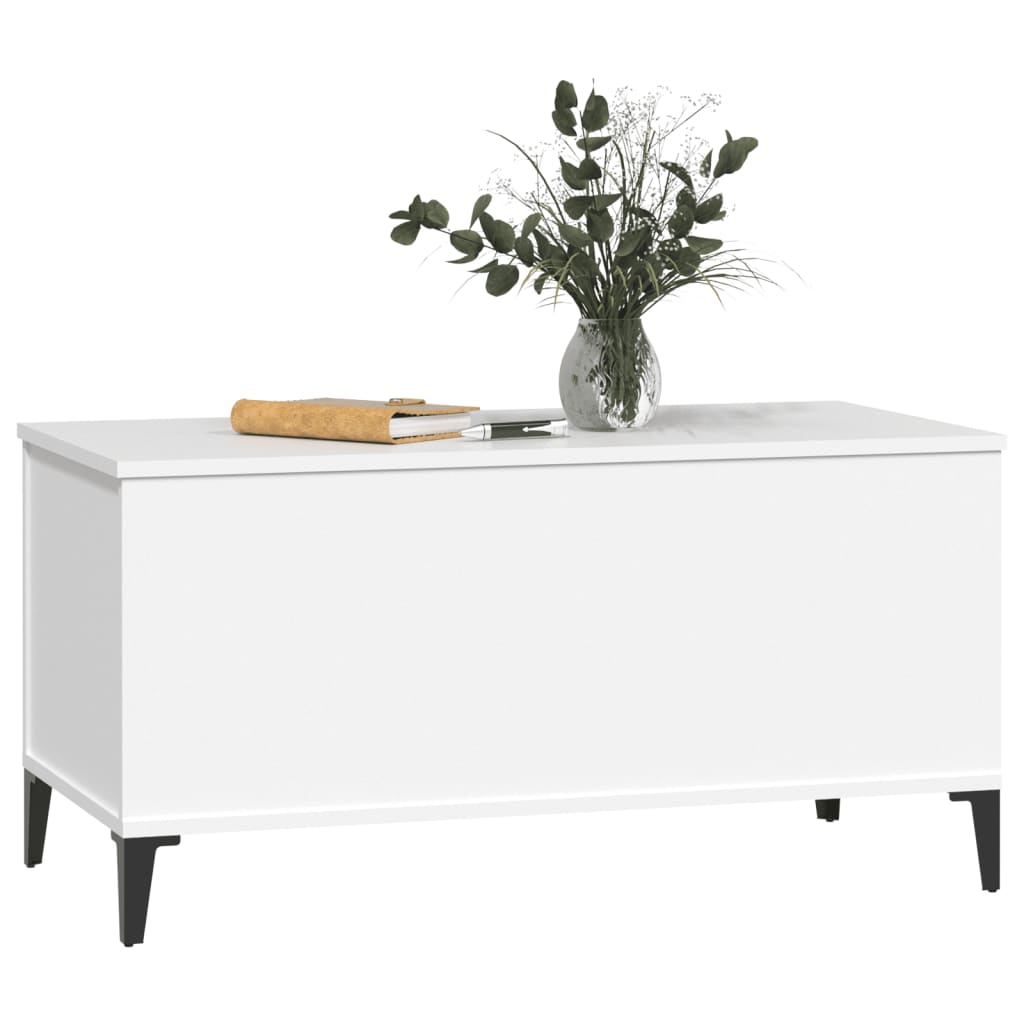 Tavolino da Salotto Bianco 90x44,5x45 cm in Legno Multistrato - homemem39