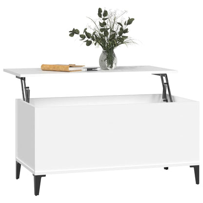 Tavolino da Salotto Bianco 90x44,5x45 cm in Legno Multistrato - homemem39