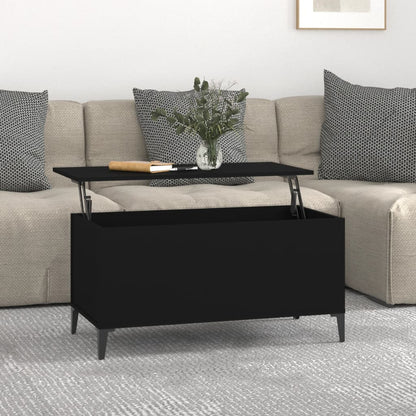 Tavolino da Salotto Nero 90x44,5x45 cm in Legno Multistrato - homemem39