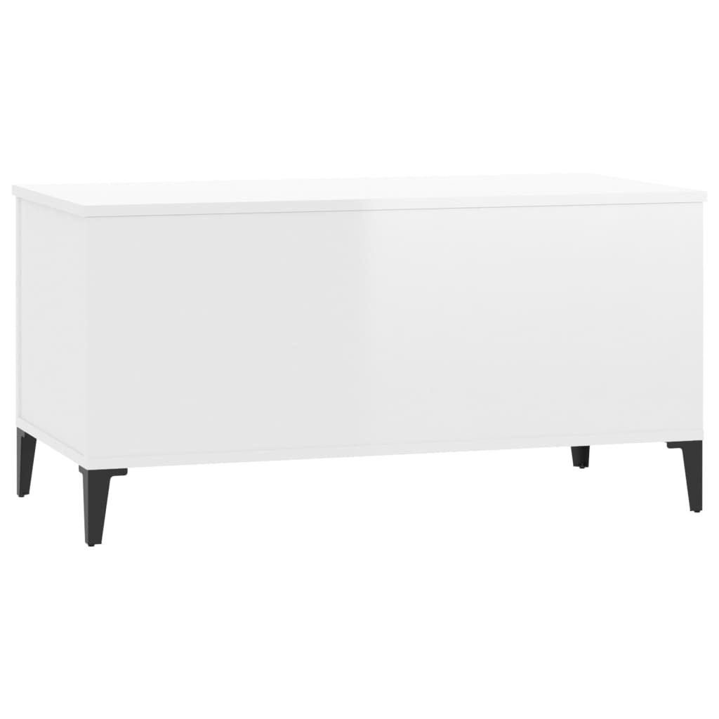 Tavolino Salotto Bianco Lucido 90x44,5x45 cm Legno Multistrato - homemem39