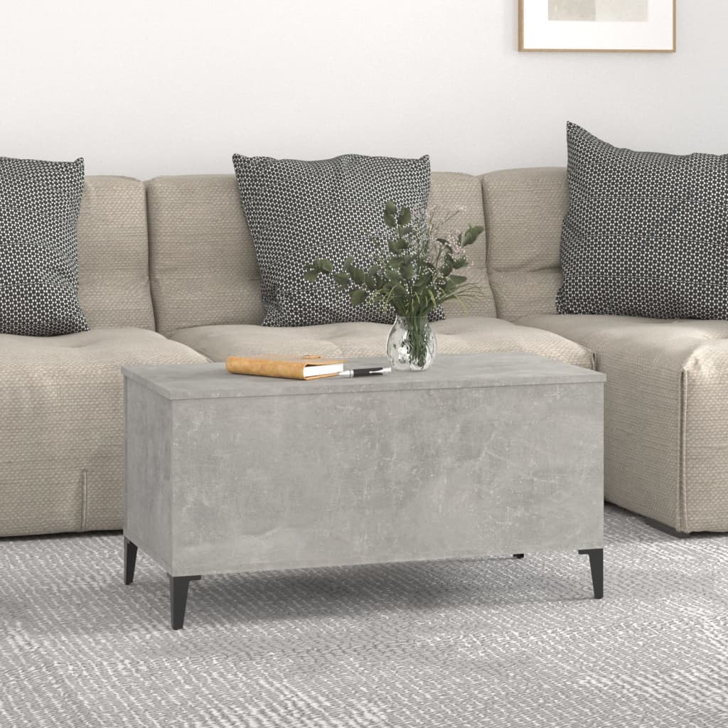 Tavolino Salotto Grigio Cemento 90x44,5x45 cm Legno Multistrato - homemem39