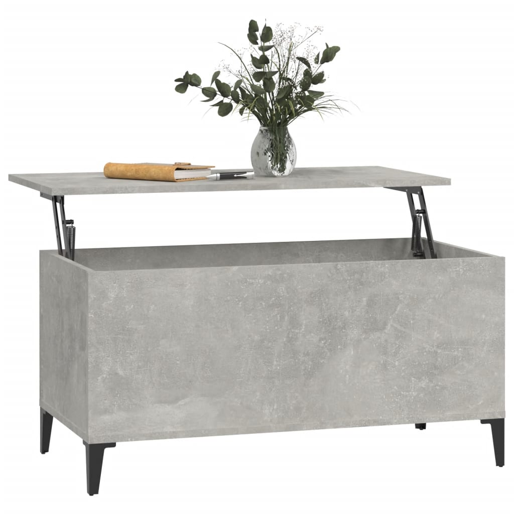 Tavolino Salotto Grigio Cemento 90x44,5x45 cm Legno Multistrato - homemem39