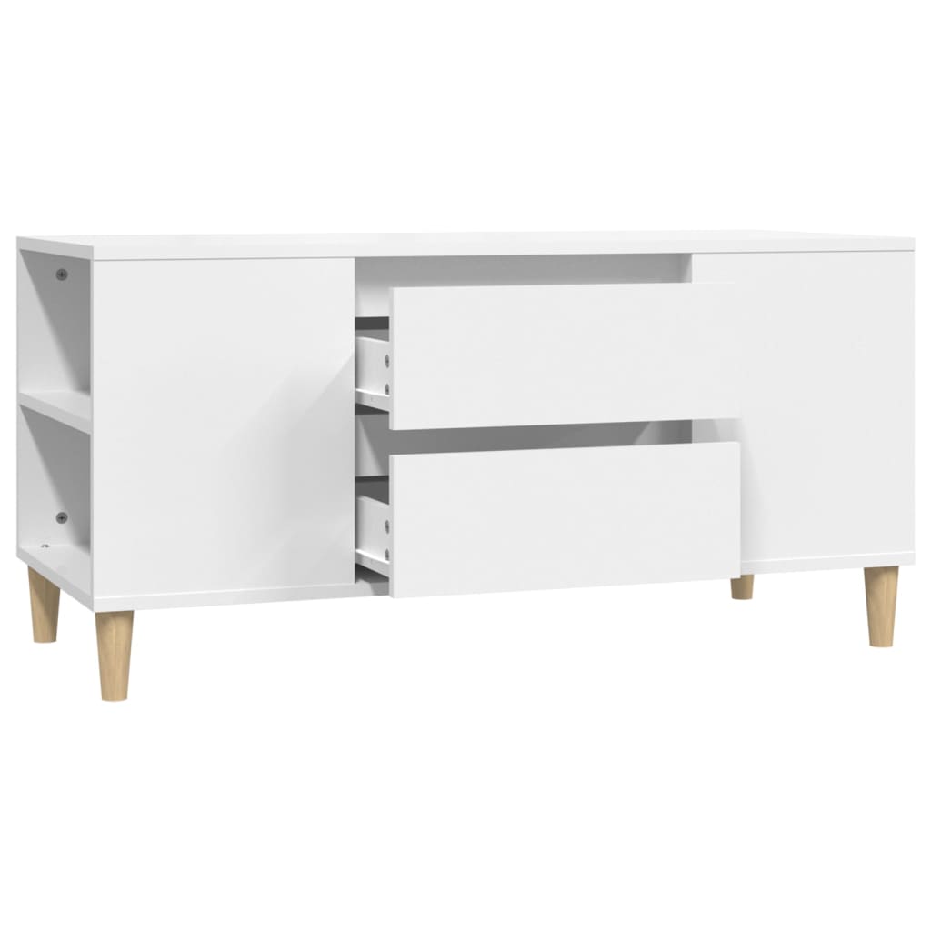 Mobile Porta TV Bianco 102x44,5x50 cm in Legno Multistrato - homemem39