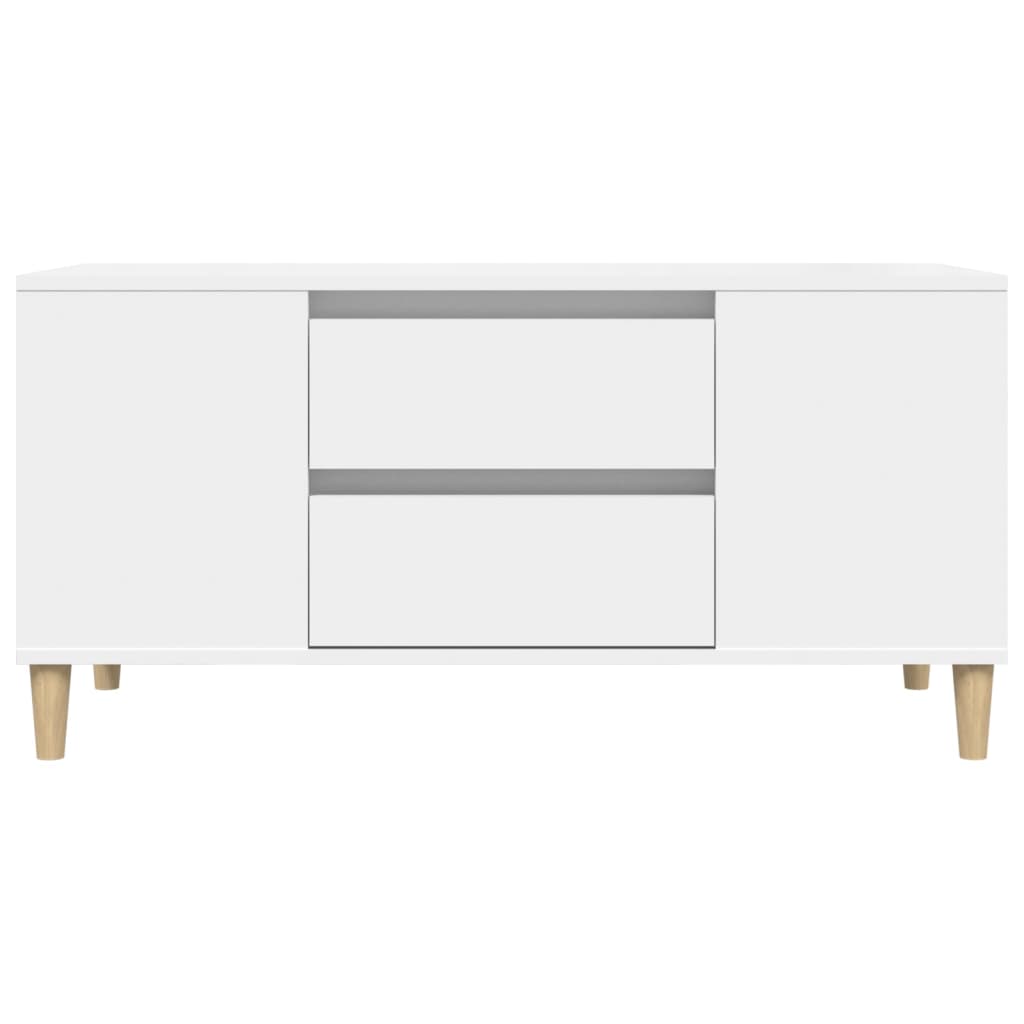 Mobile Porta TV Bianco 102x44,5x50 cm in Legno Multistrato - homemem39