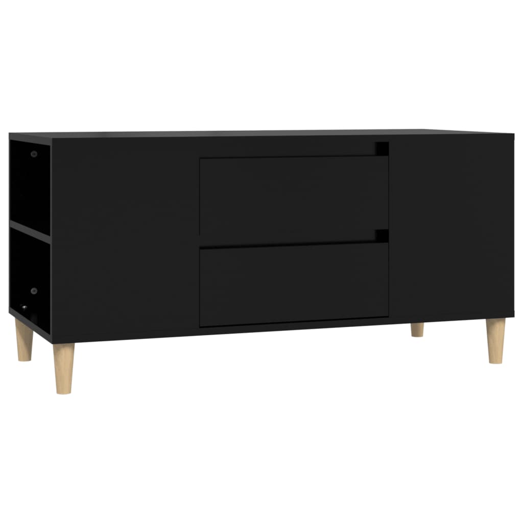 Mobile Porta TV Nero 102x44,5x50 cm in Legno Multistrato - homemem39