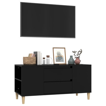 Mobile Porta TV Nero 102x44,5x50 cm in Legno Multistrato - homemem39