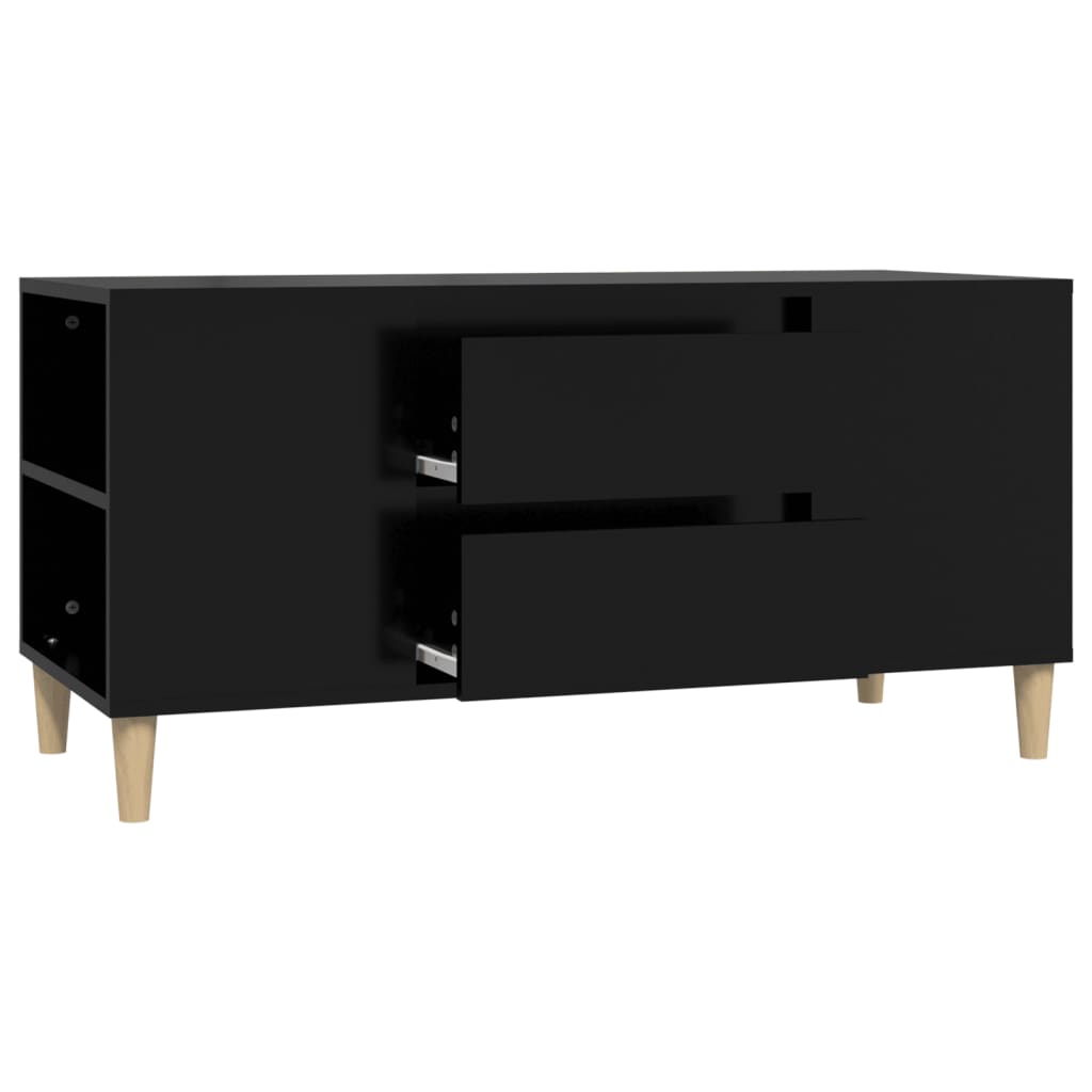 Mobile Porta TV Nero 102x44,5x50 cm in Legno Multistrato - homemem39