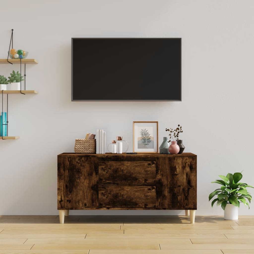 Mobile Porta TV Rovere Fumo 102x44,5x50 cm in Legno Multistrato - homemem39