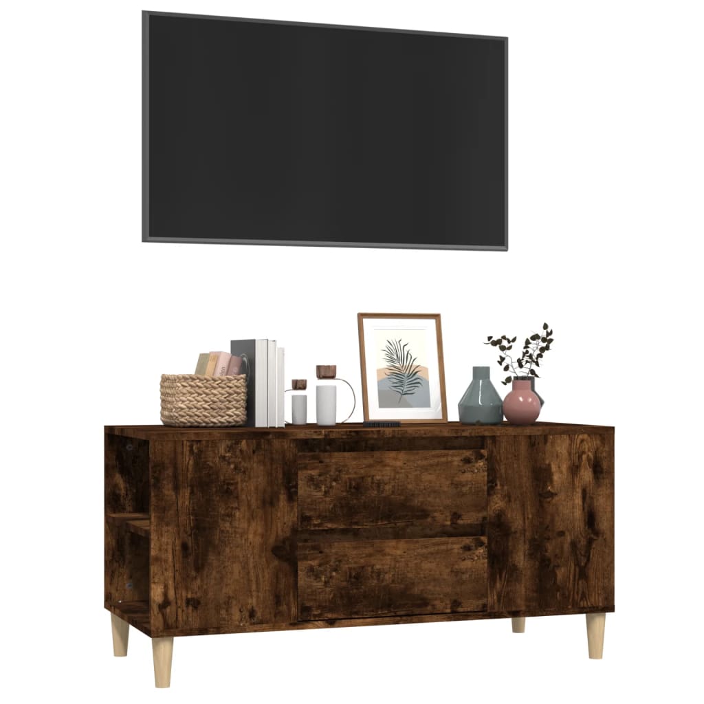 Mobile Porta TV Rovere Fumo 102x44,5x50 cm in Legno Multistrato - homemem39