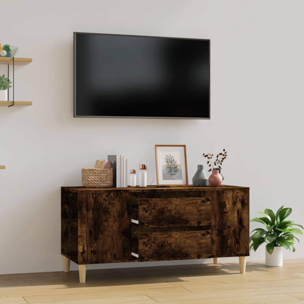 Mobile Porta TV Rovere Fumo 102x44,5x50 cm in Legno Multistrato - homemem39