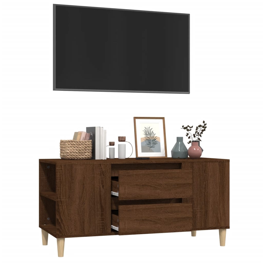 Mobile Porta TV Rovere Marrone 102x44,5x50 cm Legno Multistrato - homemem39