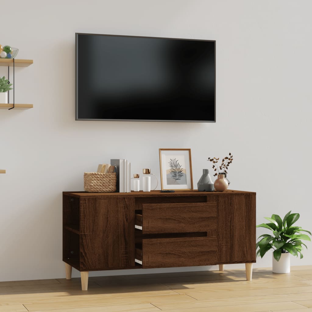 Mobile Porta TV Rovere Marrone 102x44,5x50 cm Legno Multistrato - homemem39