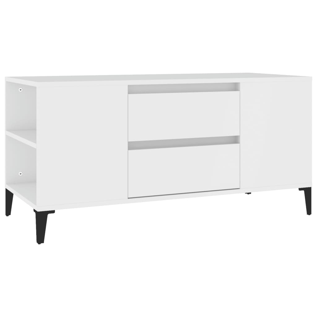 Mobile Porta TV Bianco 102x44,5x50 cm in Legno Multistrato - homemem39