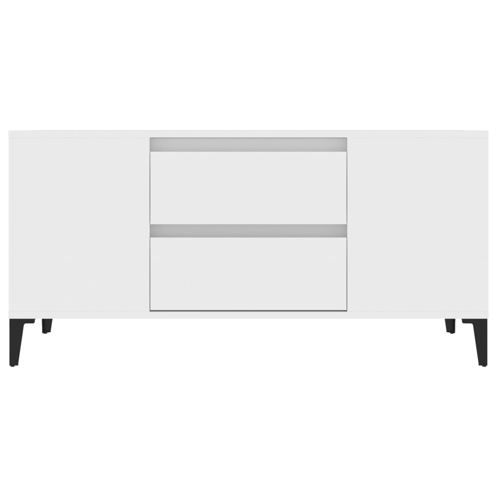 Mobile Porta TV Bianco 102x44,5x50 cm in Legno Multistrato - homemem39