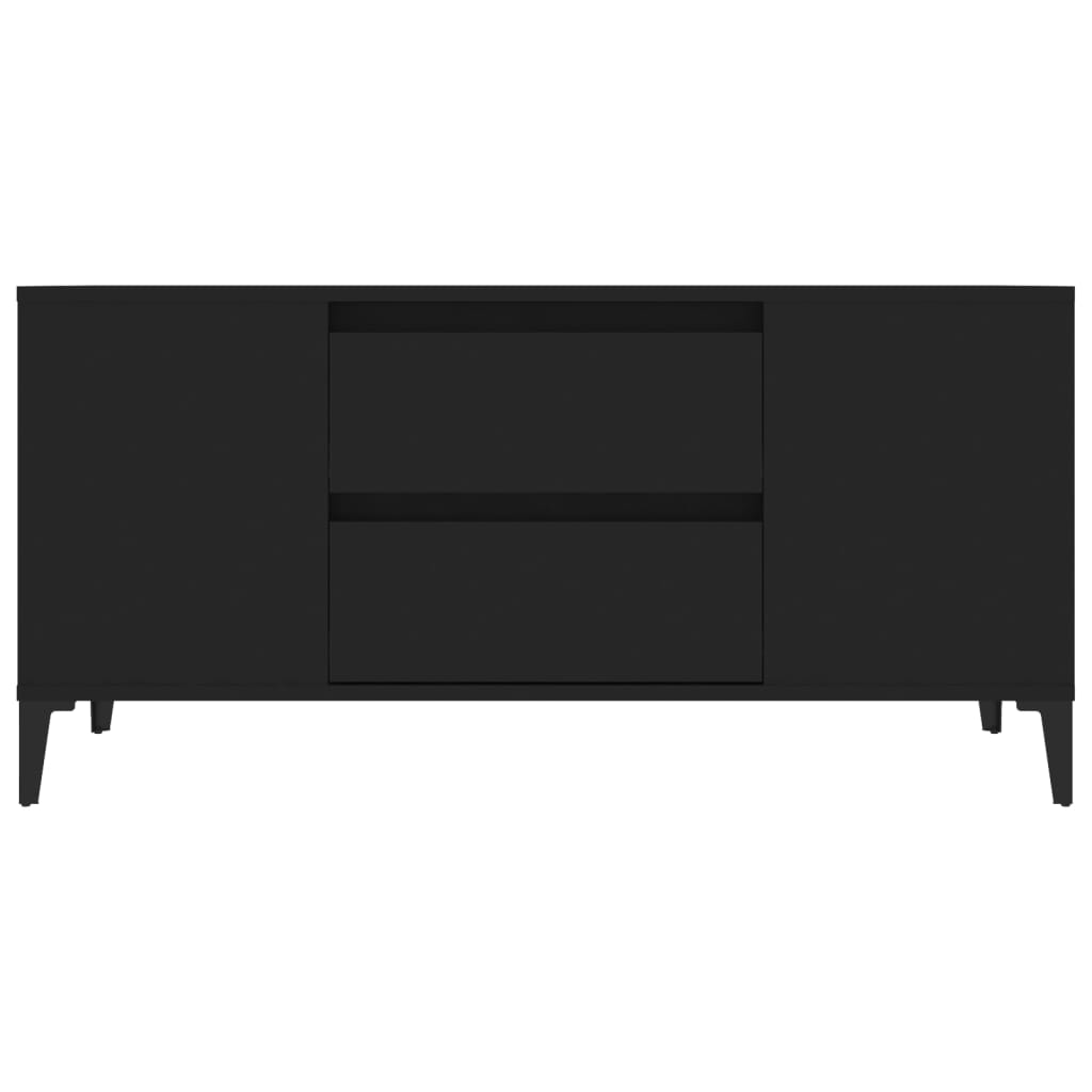 Mobile Porta TV Nero 102x44,5x50 cm in Legno Multistrato - homemem39