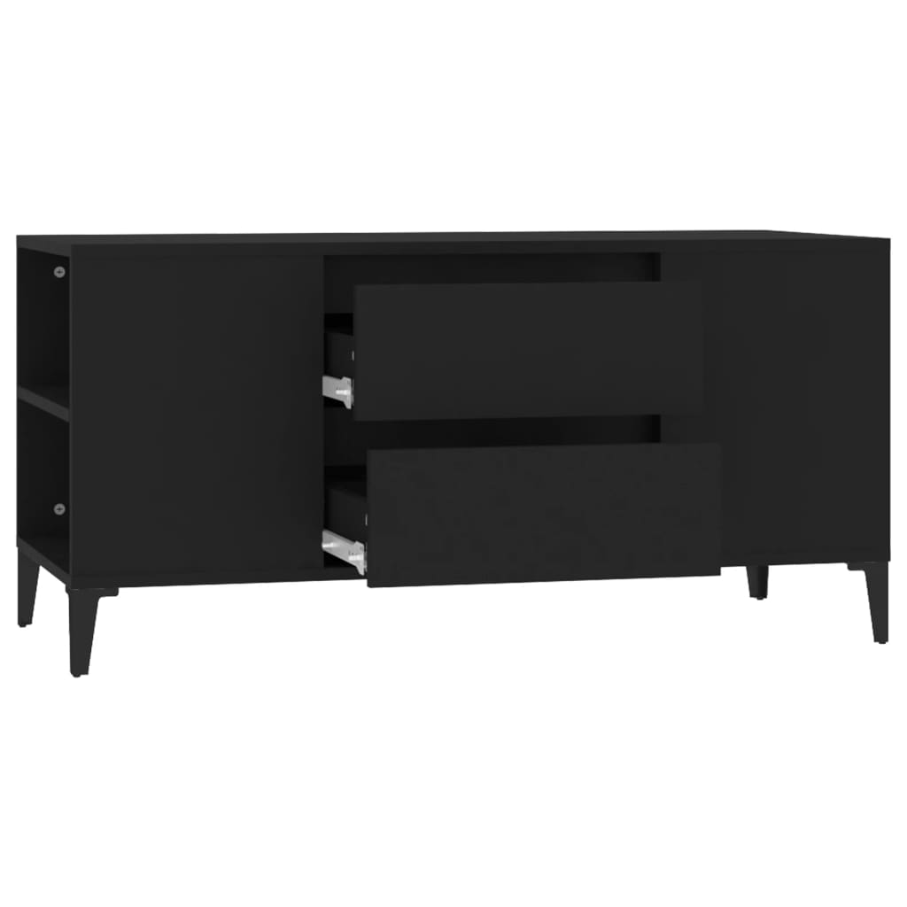 Mobile Porta TV Nero 102x44,5x50 cm in Legno Multistrato - homemem39