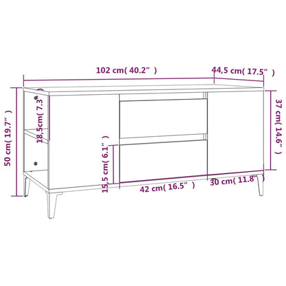 Mobile Porta TV Nero 102x44,5x50 cm in Legno Multistrato - homemem39