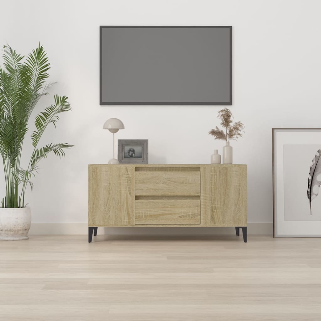 Mobile Porta TV Rovere Sonoma 102x44,5x50 cm Legno Multistrato - homemem39