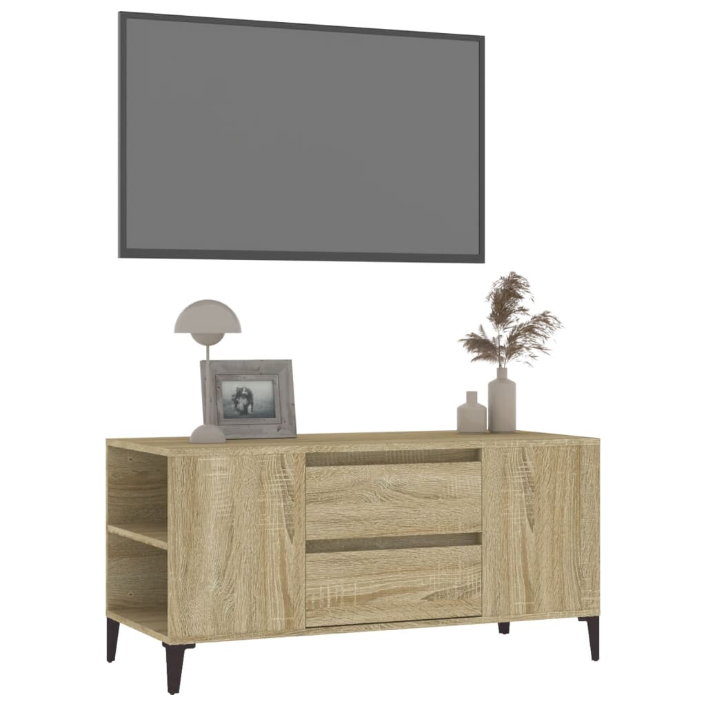 Mobile Porta TV Rovere Sonoma 102x44,5x50 cm Legno Multistrato - homemem39