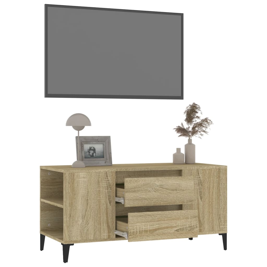 Mobile Porta TV Rovere Sonoma 102x44,5x50 cm Legno Multistrato - homemem39