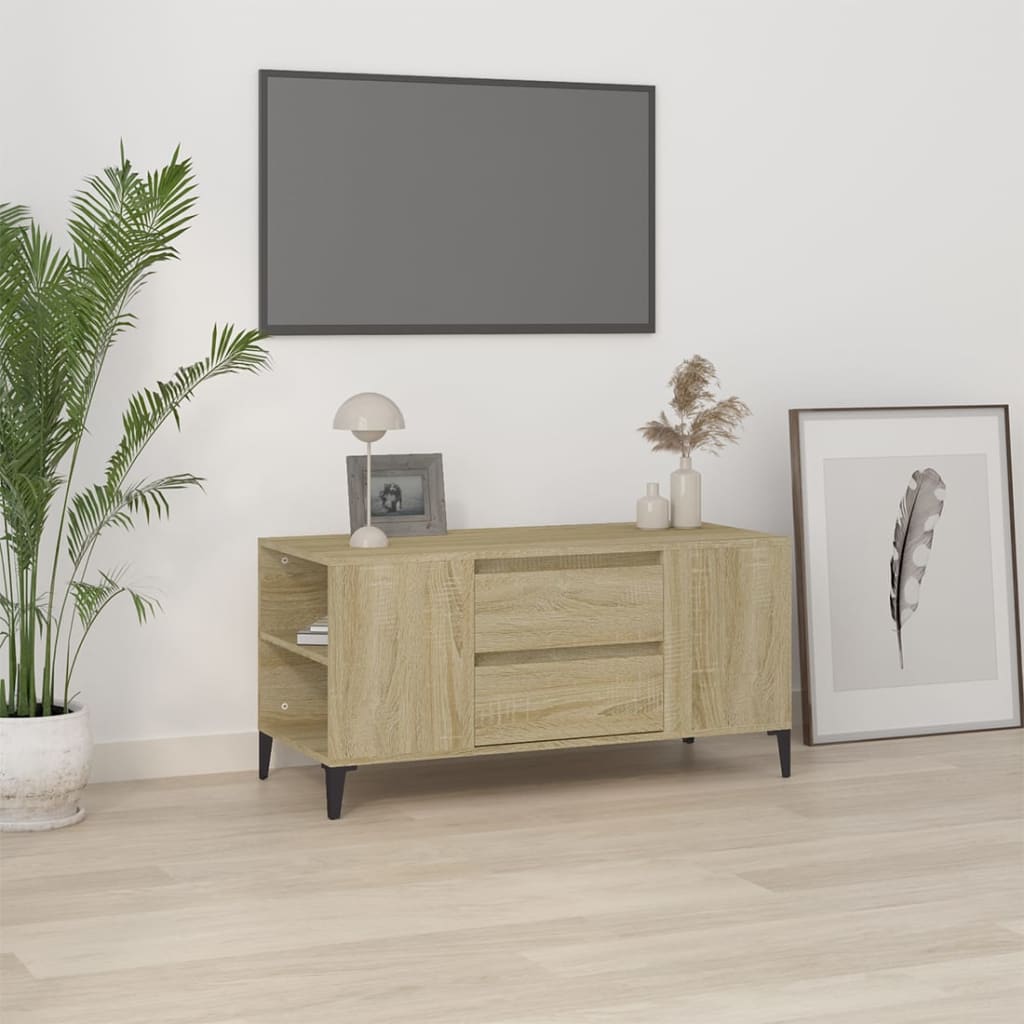 Mobile Porta TV Rovere Sonoma 102x44,5x50 cm Legno Multistrato - homemem39