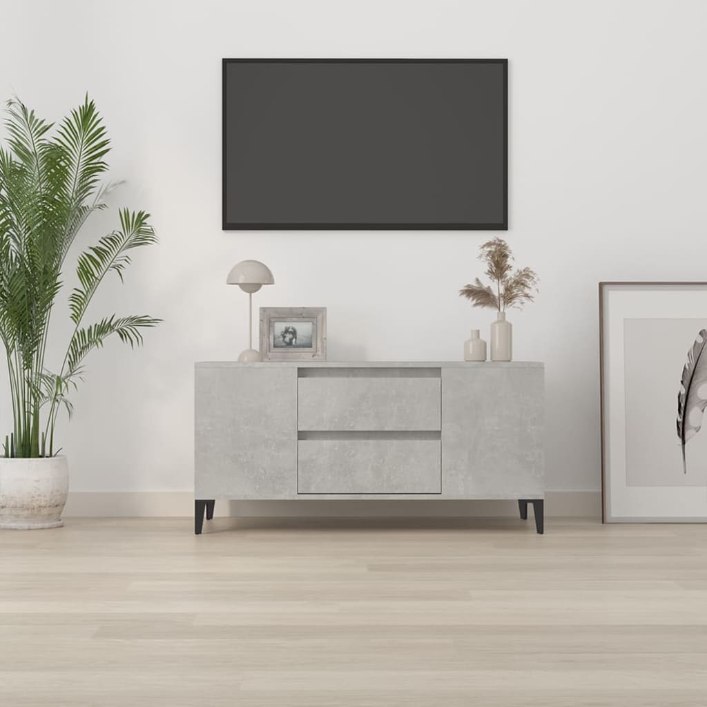 Mobile per TV Grigio Cemento 102x44,5x50 cm Legno Multistrato - homemem39