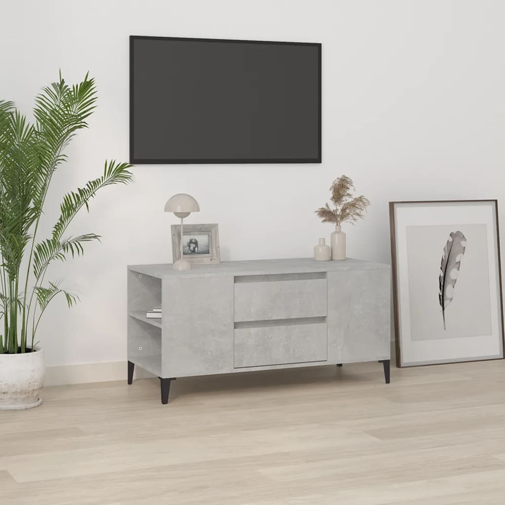 Mobile per TV Grigio Cemento 102x44,5x50 cm Legno Multistrato - homemem39