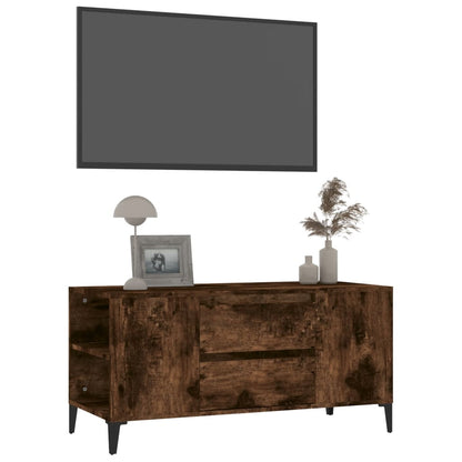 Mobile Porta TV Rovere Fumo 102x44,5x50 cm in Legno Multistrato - homemem39